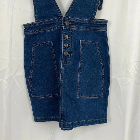 Tinseltown NWOT Denim Overall With Front Pockets Size XS - Picture 8 of 9